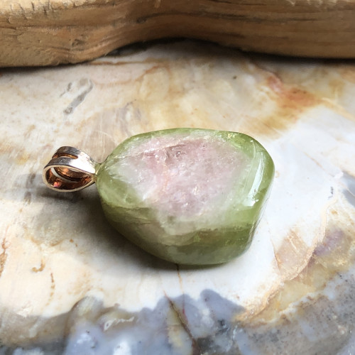Tourmaline melon d'eau roulée