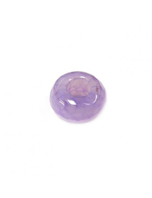 Perle agate violette facettée