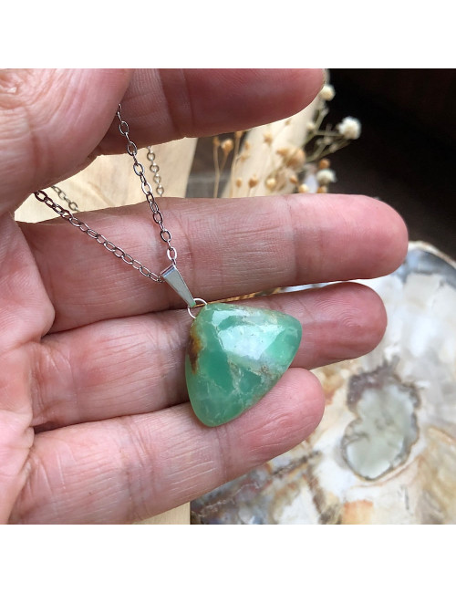 Chrysoprase, Pendentif sur chaîne
