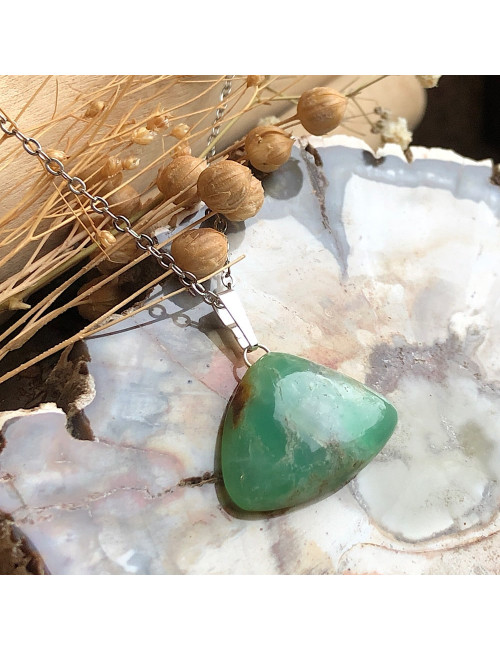 Chrysoprase, Pendentif sur chaîne
