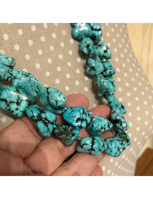 Collier double rang en turquoise
