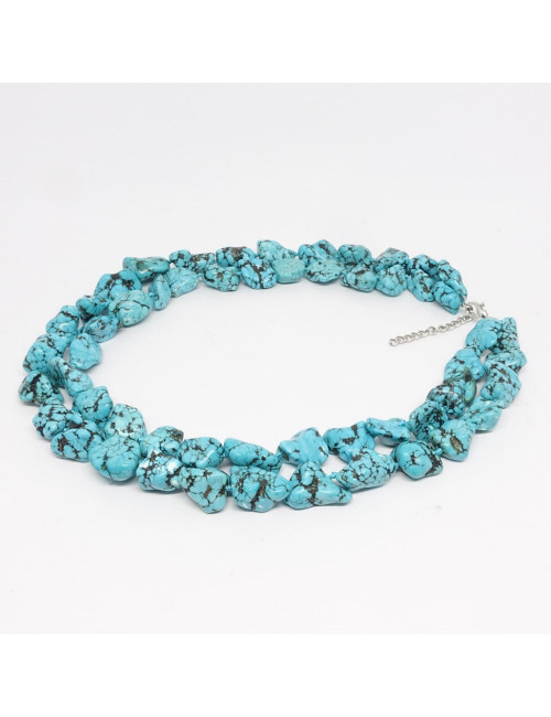 Collier double rang en turquoise