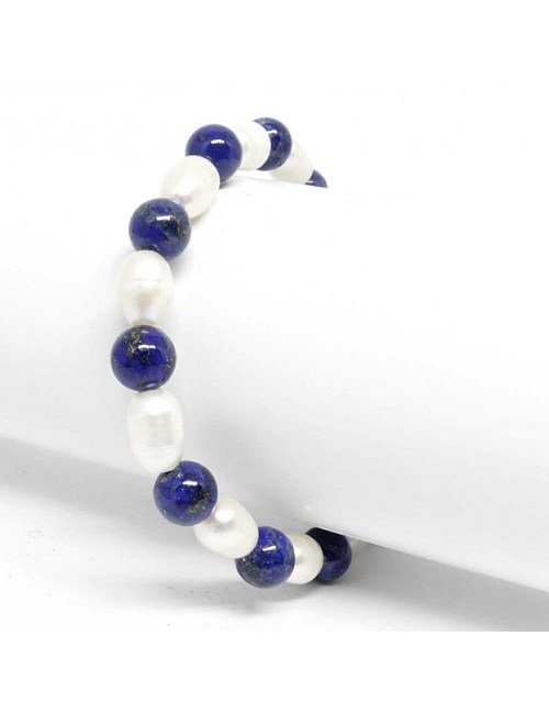 Lapis lazuli et perle d’eau douce
