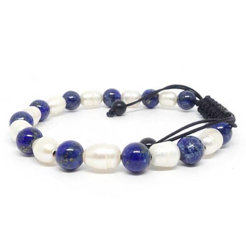 Lapis lazuli et perle d’eau douce Lapis lazuli et perle d’eau douce