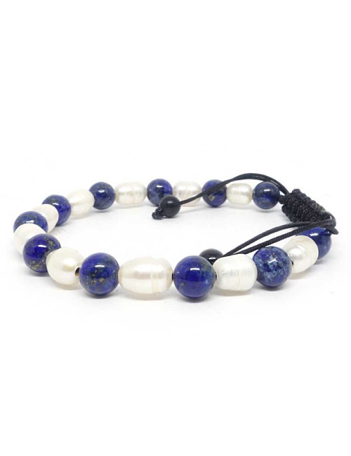 Lapis lazuli et perle d’eau douce