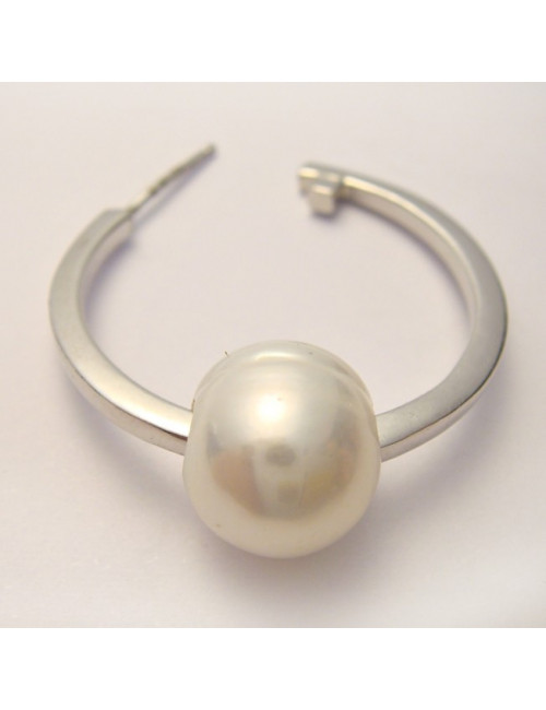 Perle biwa blanche large trou 3 mm