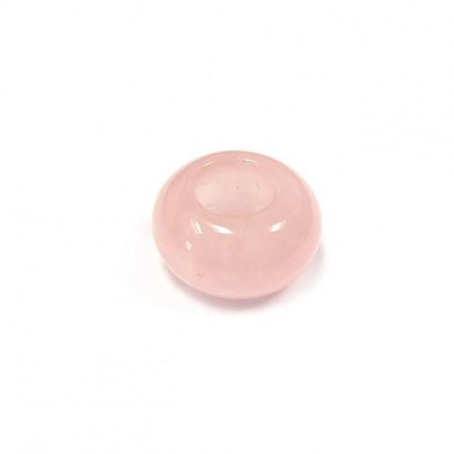 Perle quartz rose large trou