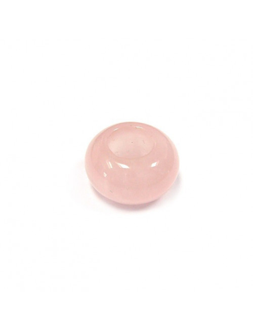 Perle quartz rose large trou