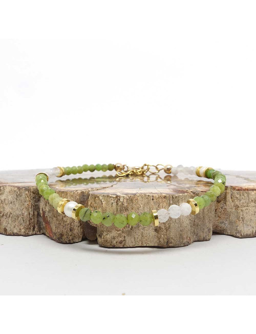 Jade, pierre de lune et perle d'eau douce