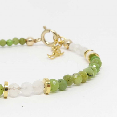 Jade, pierre de lune et perle d'eau douce