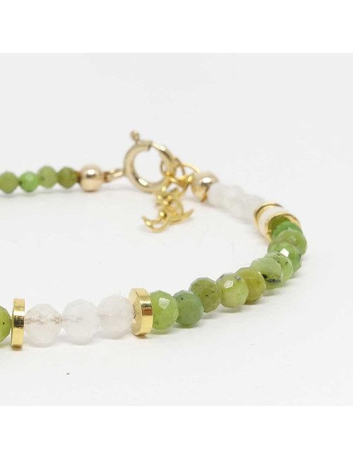 Jade, pierre de lune et perle d'eau douce