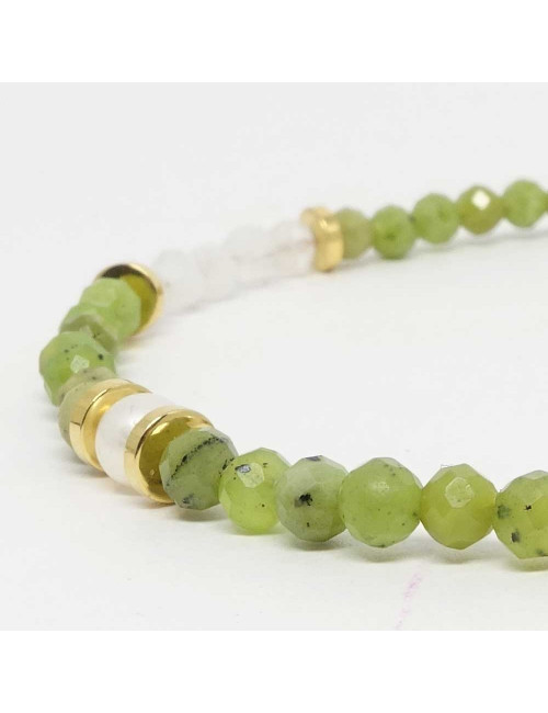 Jade, pierre de lune et perle d'eau douce