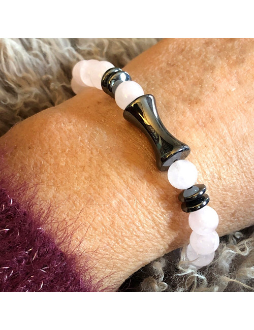 Quartz rose et Hématite