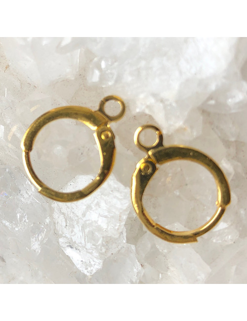 Crochets d’oreilles 15 mm plaqué or, 1 paire