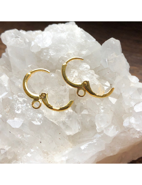 Crochets d’oreilles 15 mm plaqué or, 1 paire