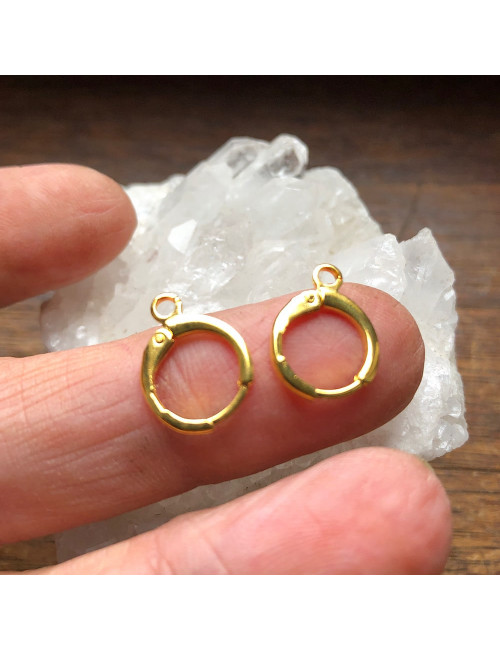 Crochets d’oreilles 15 mm plaqué or, 1 paire