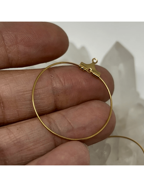 Boucles d'oreilles créoles 30mm plaqué Or, 1 paire