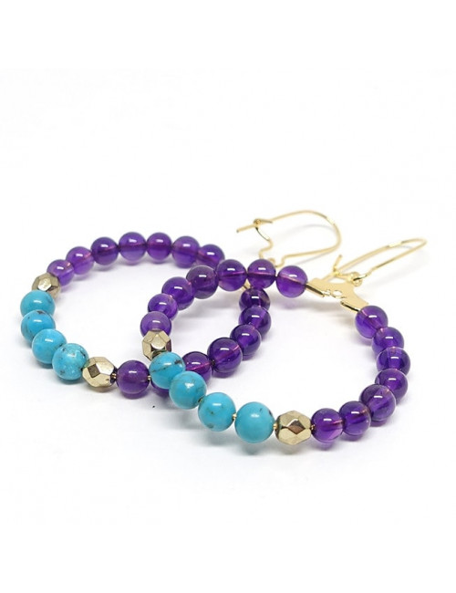 Boucles d'oreilles créoles 30mm plaqué Or, 1 paire