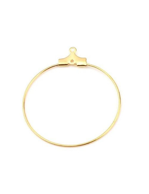 Boucles d'oreilles créoles 30mm plaqué Or, 1 paire