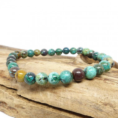 Bracelet de perles Chrysocolle Shattuckite - Qualité AA