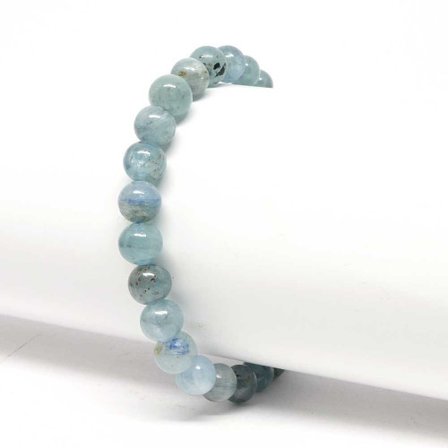 Bracelet en perles de Cyanite bleue claire naturelle