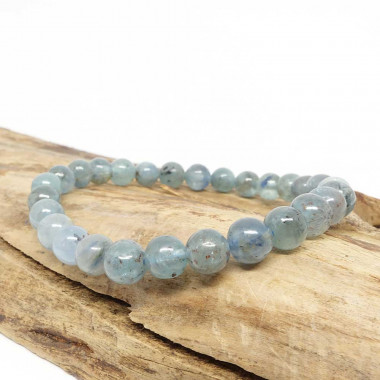 Bracelet en perles de Cyanite bleue claire naturelle