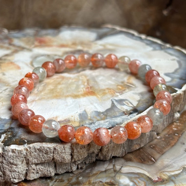 Bracelet en Pierre de soleil multicolore (Qualité AA)
