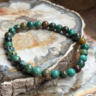 Bracelet de perles Chrysocolle Shattuckite - Qualité AA