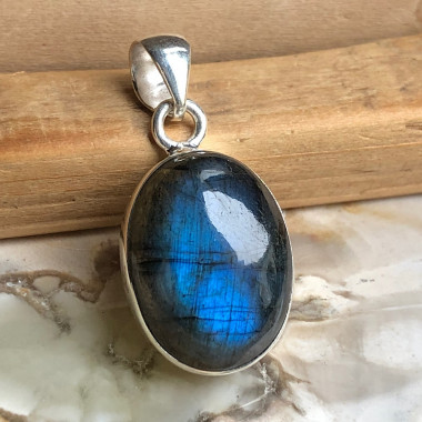 Pendentif en argent 925 avec Labradorite Bleue AAA