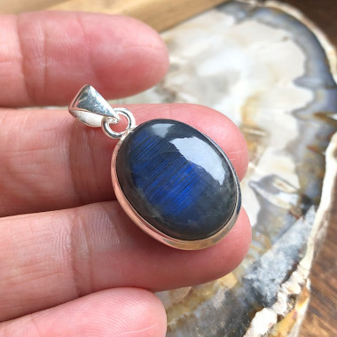 Pendentif en argent 925 avec Labradorite Bleue AAA