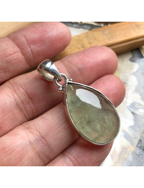 Pendentif Préhnite Argent 925 qualité AA