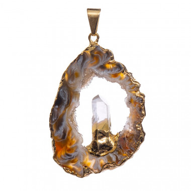 copy of MADE IN BRAZIL - Pendentif agate et cristal de roche