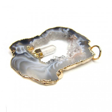 copy of MADE IN BRAZIL - Pendentif agate et cristal de roche