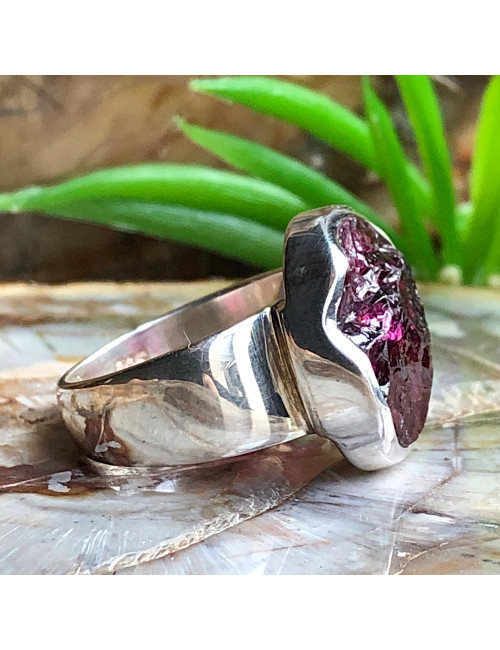 Bague en PIERRE améthyste et argent 925