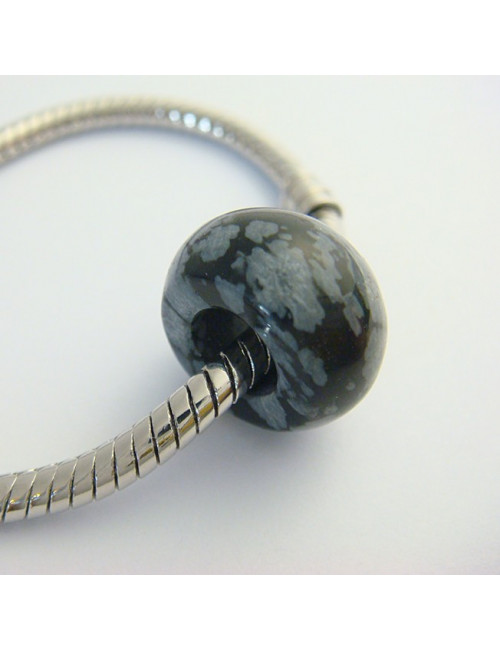 Perle obsidienne neige