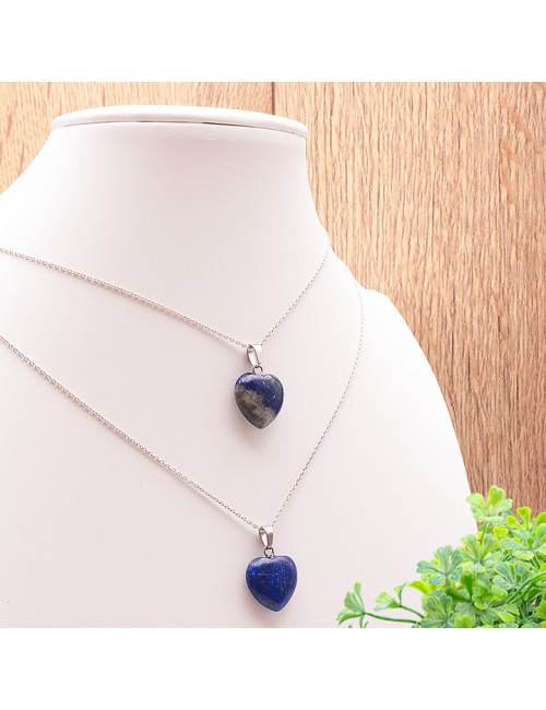 Pendentif cœur 15mm en lapis lazuli - Élégance naturelle et sérénité.