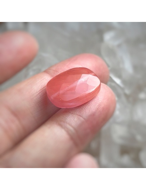 Quartz cherry, 3 perles rectangulaires facettées