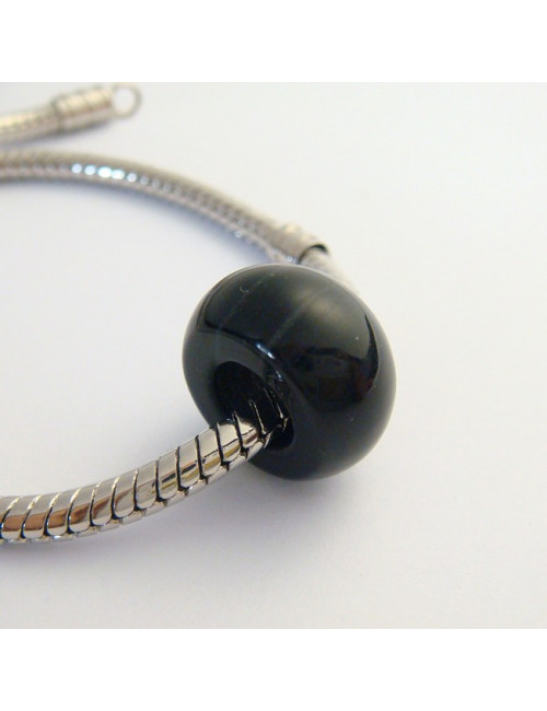 Perle onyx large trou