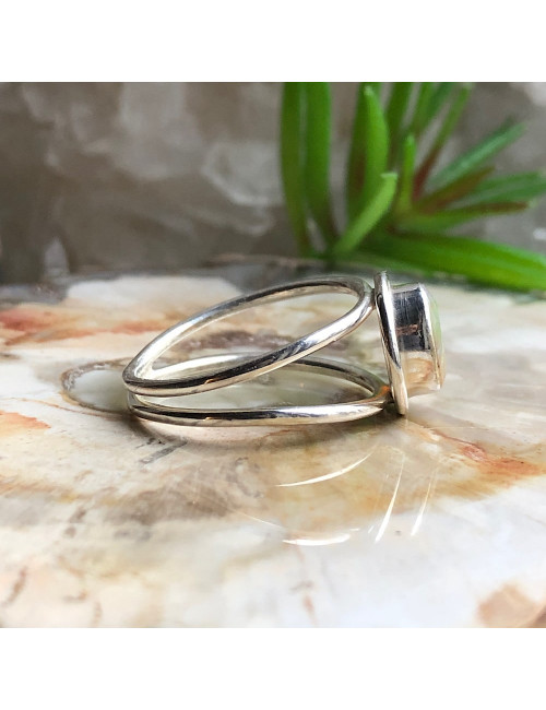 Opale Éthiopienne Welo, Bague taille 61 argent 925