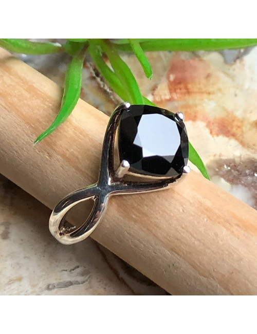 Onyx, Bague T.59 montée sur argent 925