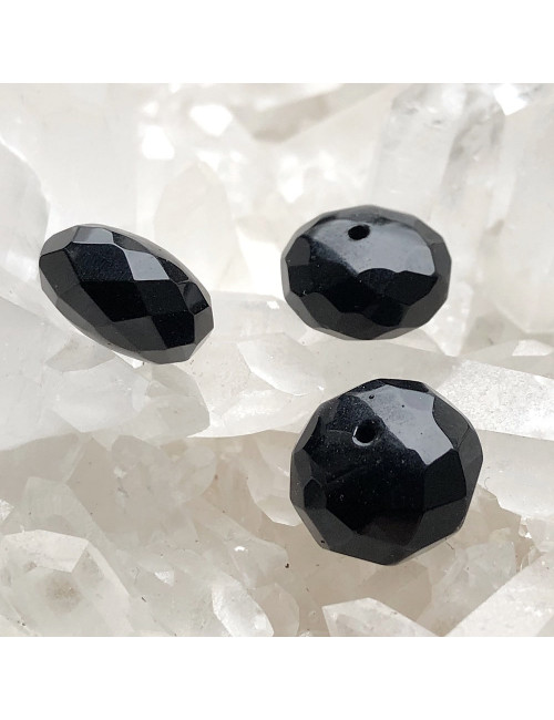 Perles pierre naturelle  rondelles facettées Onyx