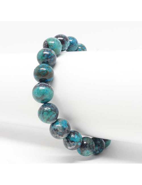 Bracelet en Chrysocolle du Congo AAA 10mm – Pierre d’Harmonie et de Sérénité