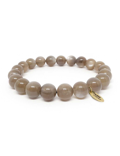 Pierre de lune brune AA, Bracelet extensible