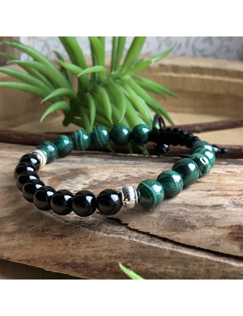 Malachite et onyx, Bracelet cordon