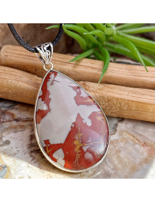 Pendentif Jaspe Noorena sur cordon long