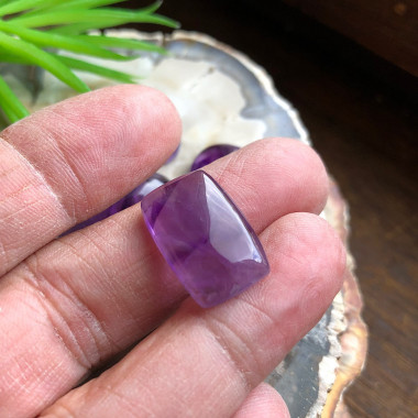 Lot de 6 cabochons en pierre semi-précieuse d’améthyste