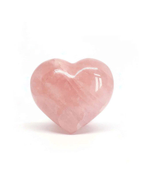 Coeur en pierre de quartz rose