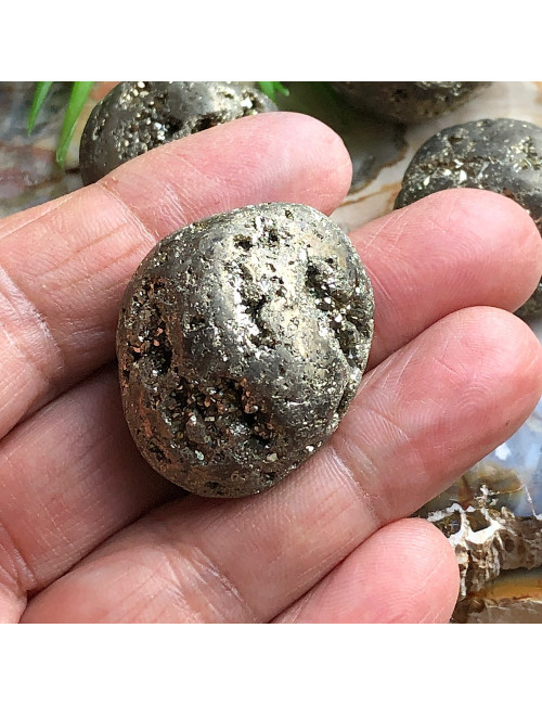 Galet roulé en Pyrite chispas