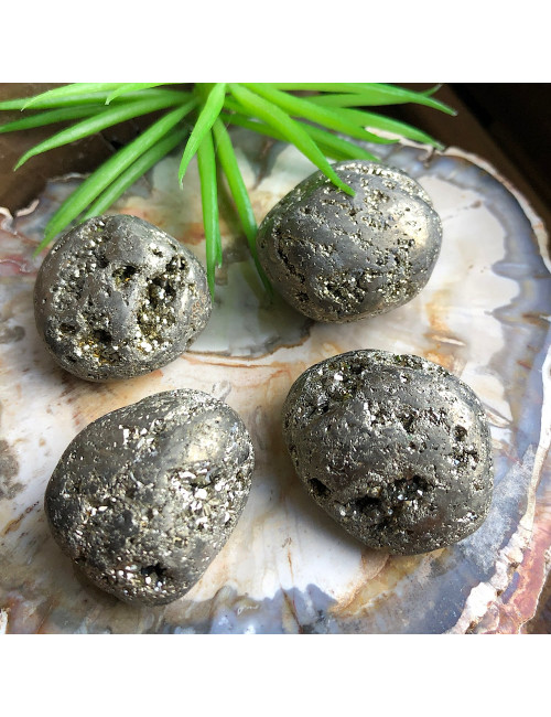 Galet roulé en Pyrite chispas