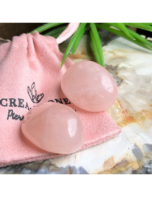 Galets roulés en pierre semi-precieuse Quartz rose